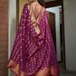 Vardha Magenta Pink Golden Zari Banarasi Raw Silk Saree | Swadesiicart