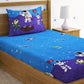 Home Sizzler Blue & White Cartoon Characters 210 TC Single Bedsheet with 1 Pillow Covers - Swadesiicart