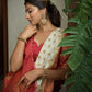 Vardha Adorn Ivory Golden Zari Banarasi Raw Silk Saree | Swadesiicart