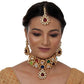 Tehzeeb Creations Back Meenakari Gold-Polished Multicolor Color Tika Earring Jewellery Set Uncut Big Faux Kundan Dibbi Kundan Choker Necklace Set | Swadesiicart