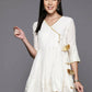 Ahalyaa Women's Traditional wear Tunic - Off-White | Swadesiicart