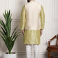 Sojanya Men Lime Green Ethnic Motifs Printed Kurta with Pyjamas & Nehru Jacket | Swadesiicart