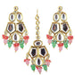 Tehzeeb Creations Back Meenakari Gold-Polished MultiColor Set Uncut Big Faux Kundan Choker Necklace Set | Swadesiicart