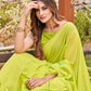 Tikhi Imli Printed Ruffle Saree With Mirror Embroidered Work Blouse | Swadesiicart