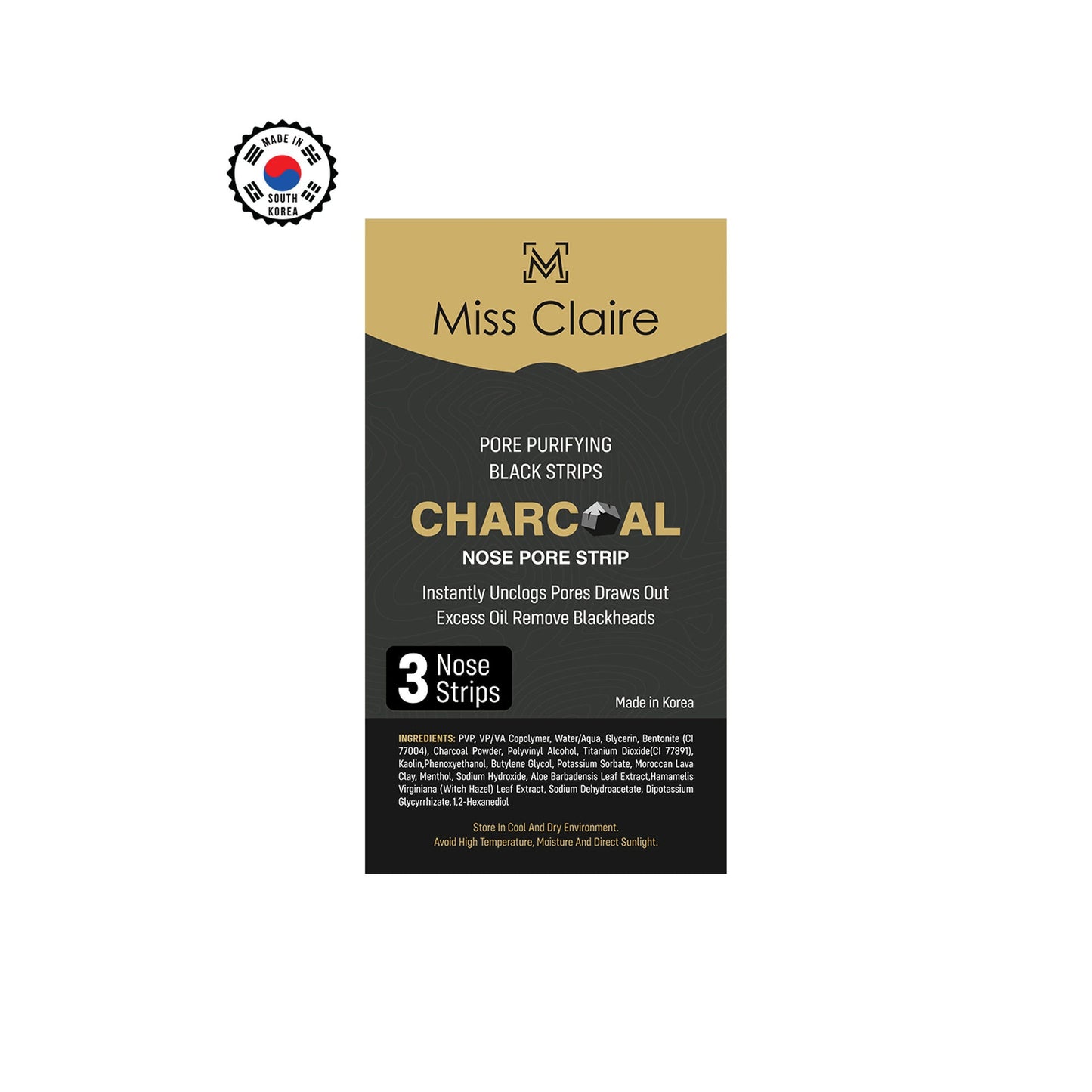 Miss Claire Charcoal Nose Strip | Swadesiicart
