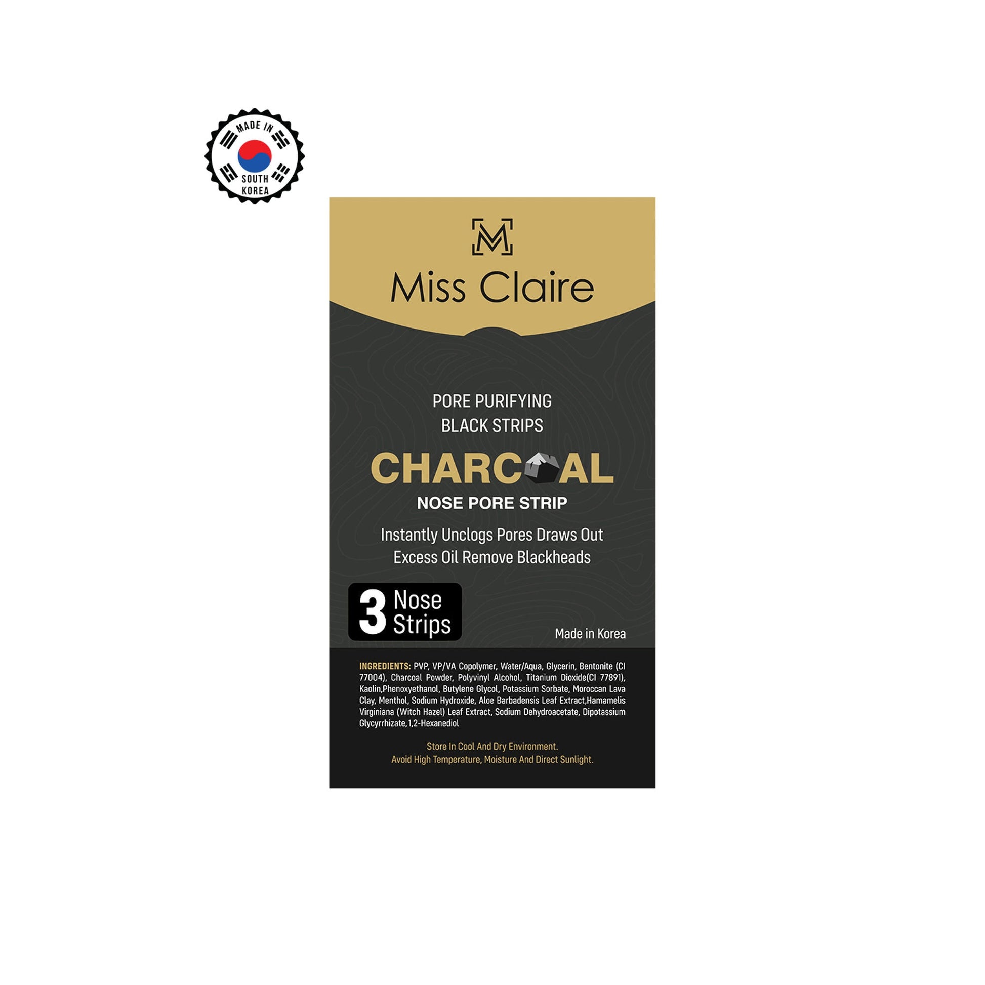 Miss Claire Charcoal Nose Strip | Swadesiicart