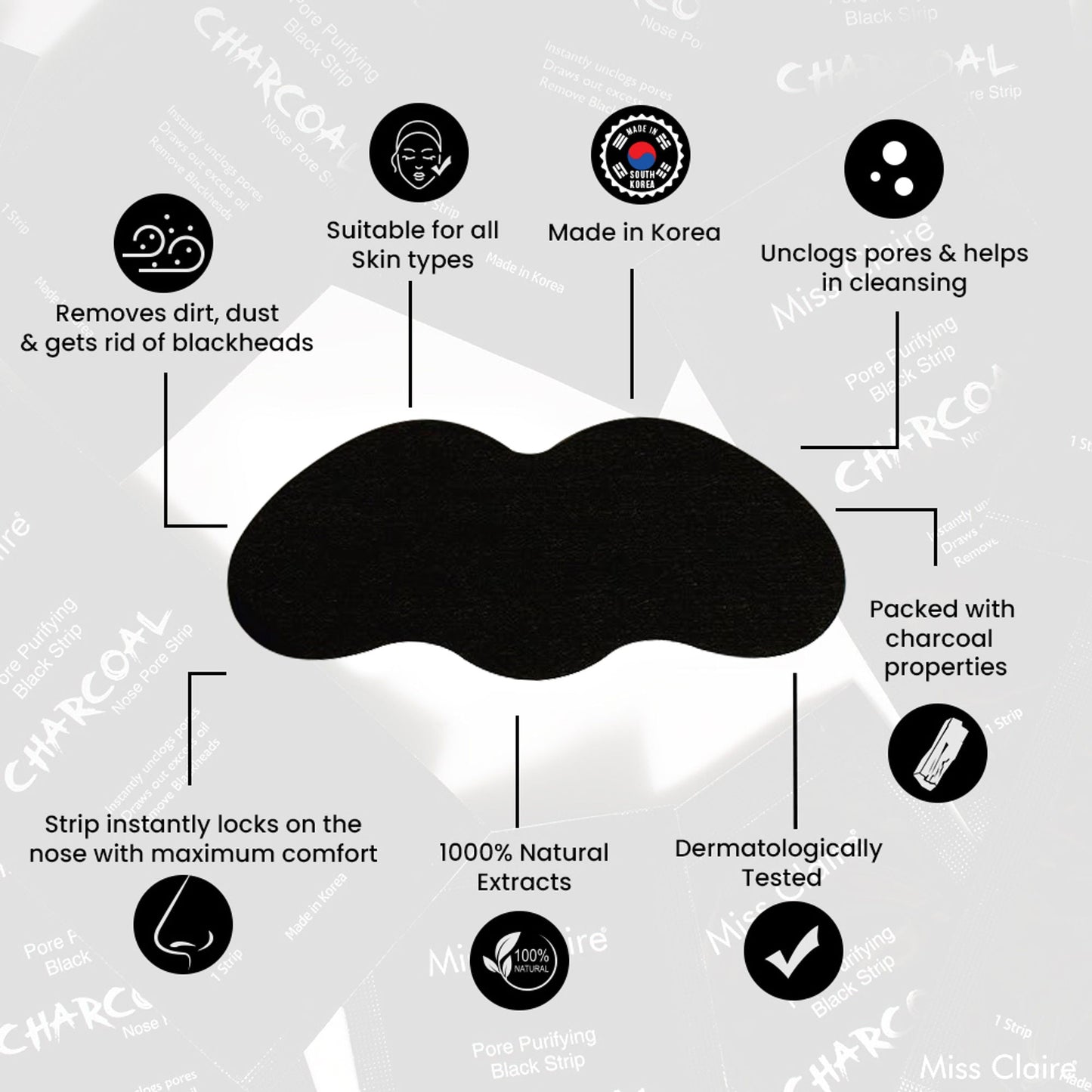 Miss Claire Charcoal Nose Strip | Swadesiicart