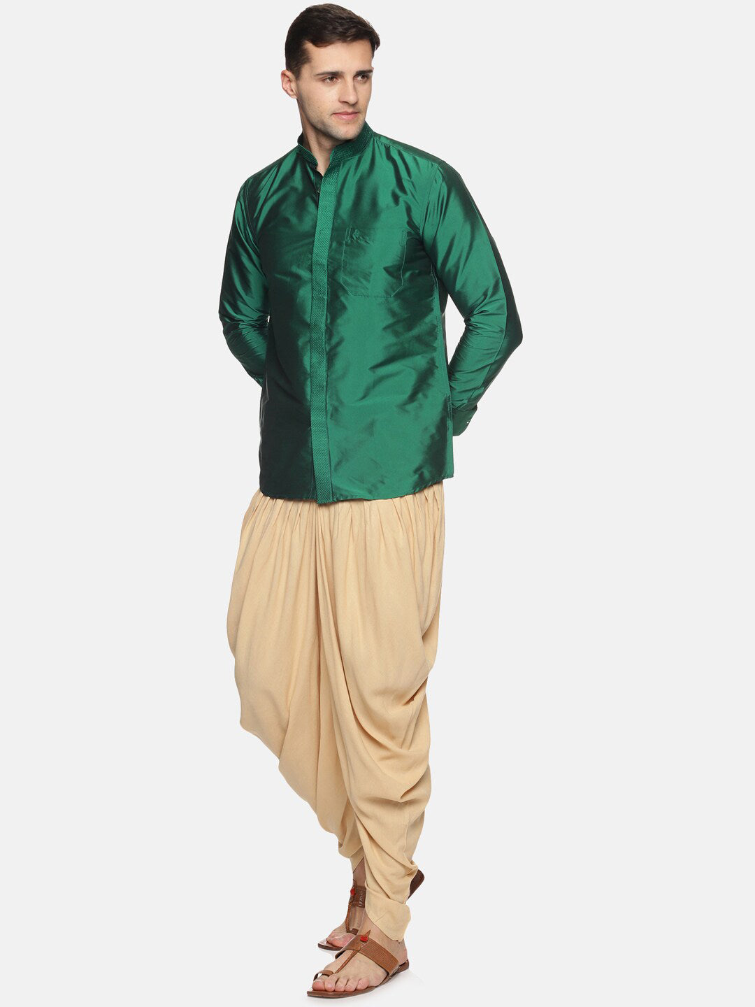 Sethukrishna Men Beige Solid Dhoti Pant | Swadesiicart