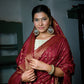 Vardha Maroon Red-Ivory White Golden Zari Banarasi Raw Silk Saree | Swadesiicart