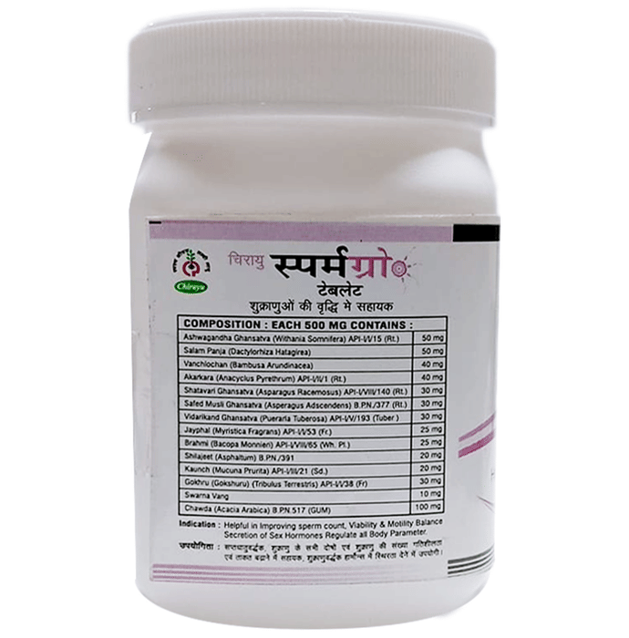 Chirayu Sperm Gro Tablets | Swadesiicart