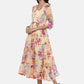 Souchii Women Multicoloured Floral Print Fit And Flare Dress - Swadesiicart