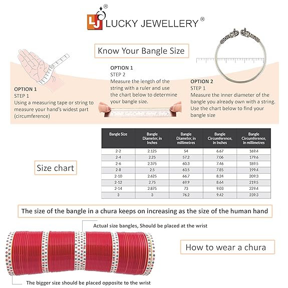 Tehzeeb Creations Bridal Bangle Set Red Color Chuda Dulhan Punjabi Choora Wedding Chura For Women - Swadesiicart