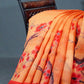 Shades of Light Orange Floral Print Semi Chanderi Saree By Gayathri Reddy Designer Studio | Swadesiicart