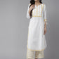 ADA Ethnic Motifs Embroidered Chikankari Cotton Kurta | Swadesiicart