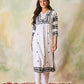 HOUSE OF KARI Notched Neck Floral Embroidered Chikankari Cotton Kurta | Swadesiicart