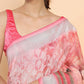 Soch Pink & Grey Floral Zari Pure Linen Ready to Wear Saree | Swadesiicart