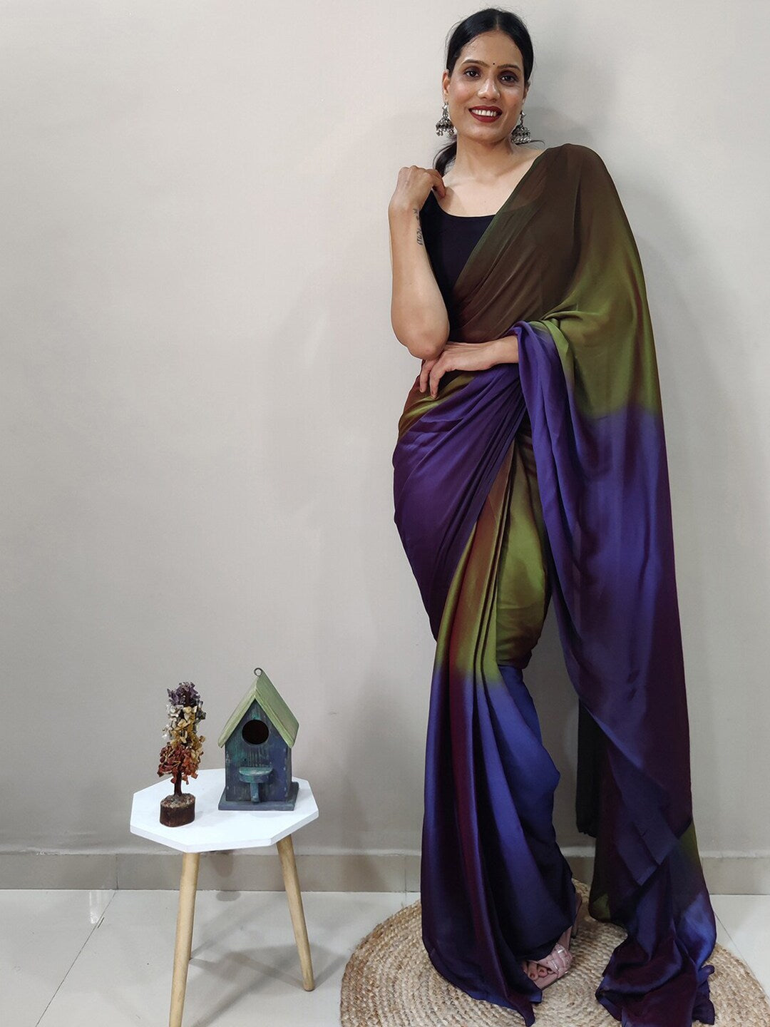 Mitera Ombre Dyed Ready to Wear Saree | Swadesiicart