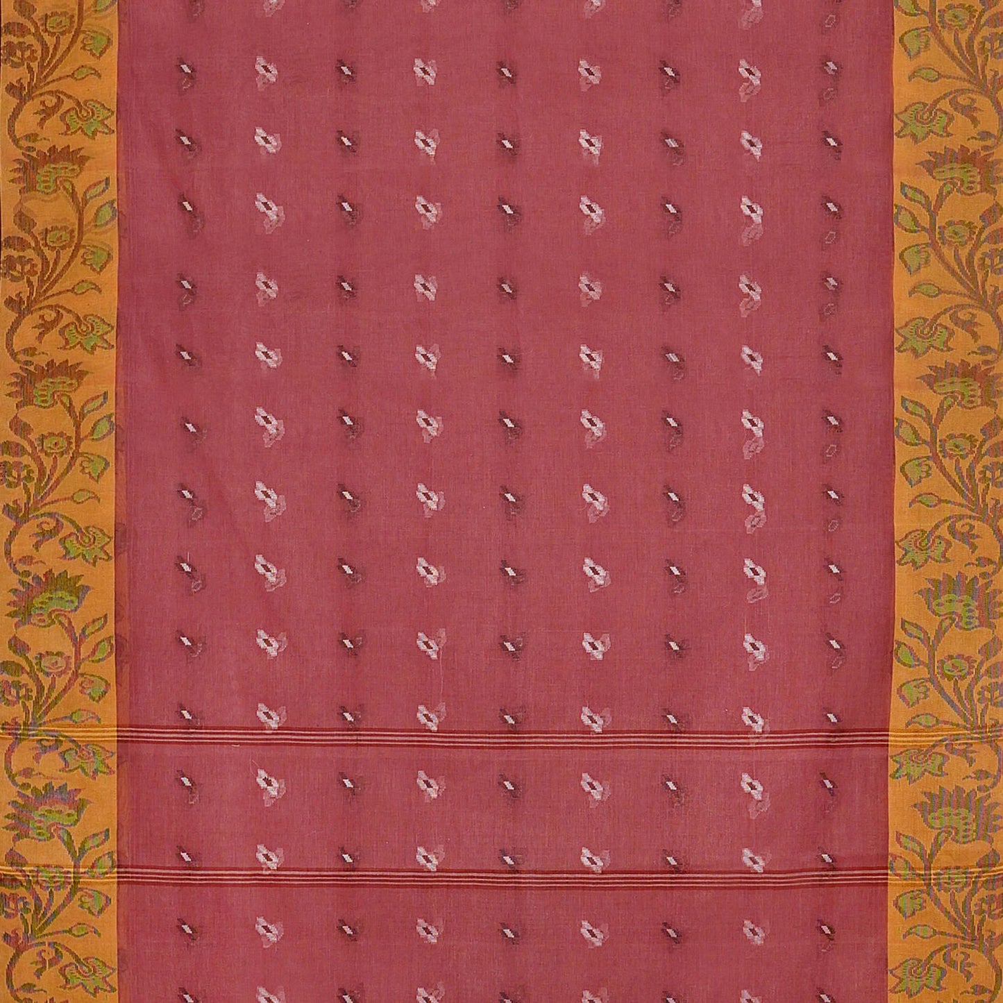 Exclusive Collection 100% Pure Cotton Mauve Tant Saree With Hand Weaving Work - Swadesiicart