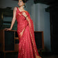 Vardha Rosewood Red Golden Zari Banarasi Raw Silk Saree | Swadesiicart