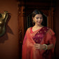 Vardha Ruby Pink Golden Zari Banarasi Satin Silk Saree | Swadesiicart