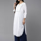 ADA Ethnic Motifs Embroidered Chikankari White Romance Kurta | Swadesiicart