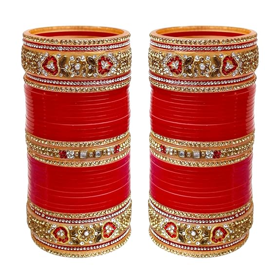 Tehzeeb Creations Bridal Bangle Set Wedding Chuda Designer Chura Fashion Choora For Women - Swadesiicart