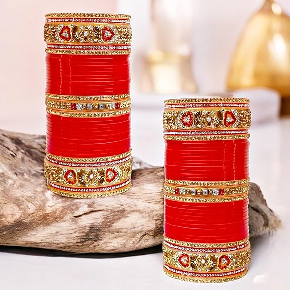 Tehzeeb Creations Bridal Bangle Set Wedding Chuda Designer Chura Fashion Choora For Women - Swadesiicart