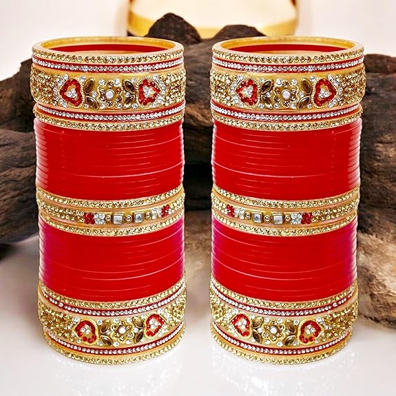 Tehzeeb Creations Bridal Bangle Set Wedding Chuda Designer Chura Fashion Choora For Women - Swadesiicart