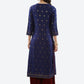Biba Women Blue Ethnic Motifs Printed Rayon Kurta - Swadesiicart