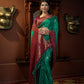 Vardha Indigo Blue Golden Zari Banarasi Satin Silk Saree | Swadesiicart