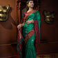 Vardha Indigo Blue Golden Zari Banarasi Satin Silk Saree | Swadesiicart
