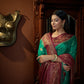 Vardha Indigo Blue Golden Zari Banarasi Satin Silk Saree | Swadesiicart