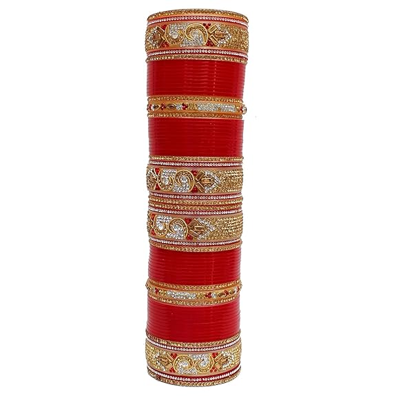 Tehzeeb Creations Bangle Set for Women (Red) - Swadesiicart