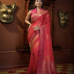 Vardha Myrtle Pink Golden Zari Banarasi Satin Silk Saree | Swadesiicart