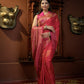 Vardha Myrtle Pink Golden Zari Banarasi Satin Silk Saree | Swadesiicart
