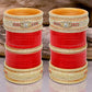 Tehzeeb Creations Bridal Bangle Set Red Designer Chura Wedding Punjabi Choora Fashion Jewellery Chuda Set for Women - Swadesiicart