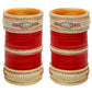 Tehzeeb Creations Bridal Bangle Set Red Designer Chura Wedding Punjabi Choora Fashion Jewellery Chuda Set for Women - Swadesiicart