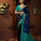 Vardha Cobalt Blue Golden Zari Banarasi Satin Silk Saree | Swadesiicart