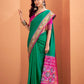 Anaita Green Silk Zari Weaving With Classic Patola Saree With Blouse
