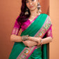 Anaita Green Silk Zari Weaving With Classic Patola Saree With Blouse