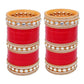 Tehzeeb Creations Bridal Bangle Set Chura Red White Kundan & Golden Stone Choora Wedding Punjabi Chuda for Women - Swadesiicart