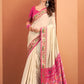 Anaita Beige Silk Zari Weaving With Classic Patola Saree With Blouse