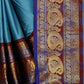 Vamika Banarasi Silk Blue Weaving Saree | Swadesiicart