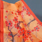 Shades of Light Orange Floral Print Semi Chanderi Saree By Gayathri Reddy Designer Studio | Swadesiicart