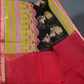 Shades of Black With Block Design Pure Kota Cotton Saree By Gayathri Reddy Designer Studio | Swadesiicart