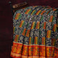 Shades of Dark Navy Blue With Orange Blouse Creeper Design Semi Chanderi Saree By Gayathri Reddy Designer Studio | Swadesiicart
