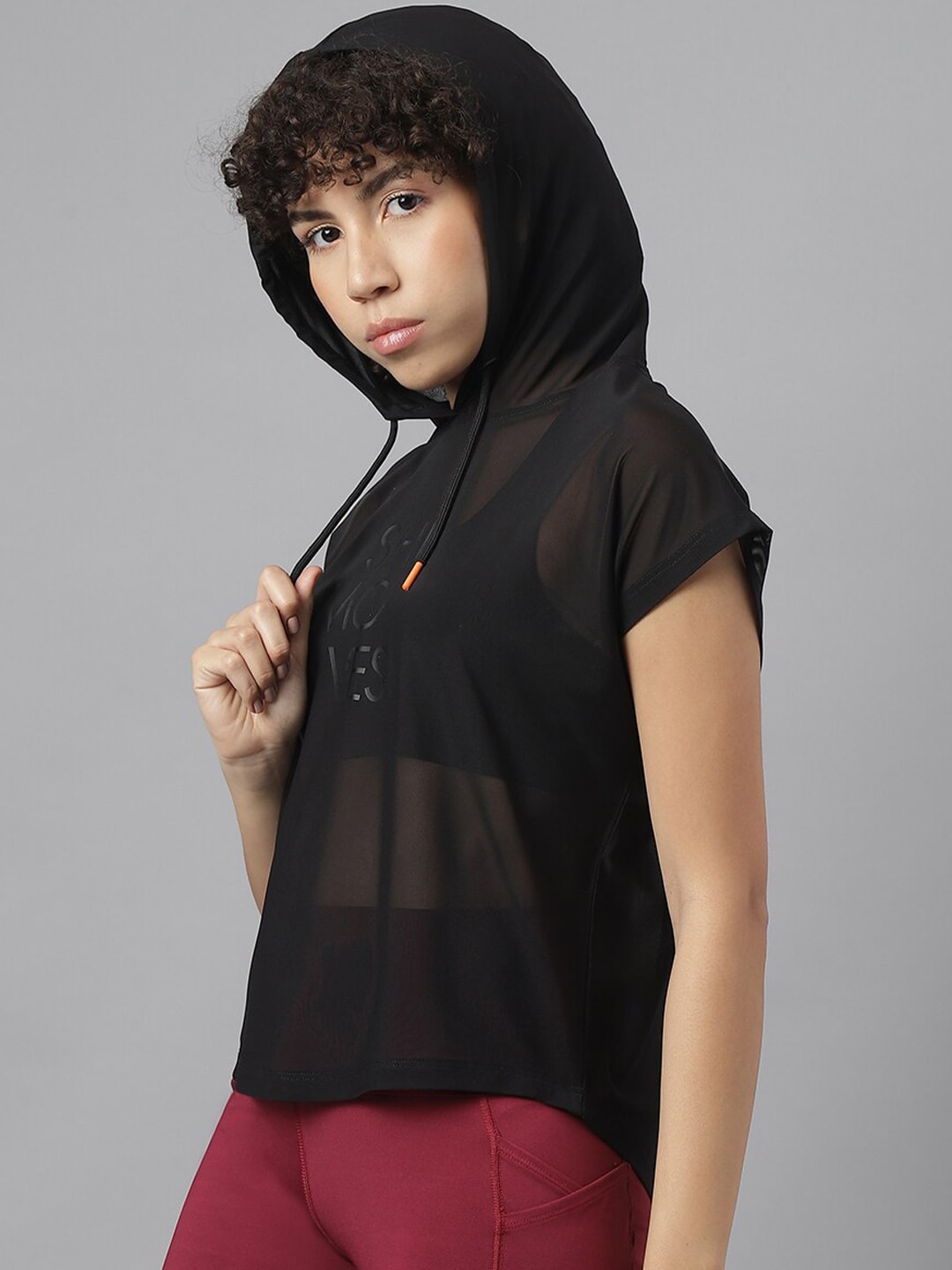 MKH Typography Printed Dri-FIT Hooded Relaxed Fit T-shirt - Swadesiicart