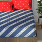 Nautica Blue & Red Striped Cotton 160 TC King Bedsheet With 2 Pillow Covers - Swadesiicart