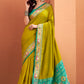 Anaita Mustard Silk Zari Weaving With Classic Patola Saree With Blouse