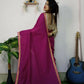 Exclusive Collection Beautiful Khadi Cotton Handloom Saree With Beautiful Zari Border - Purple - Swadesiicart
